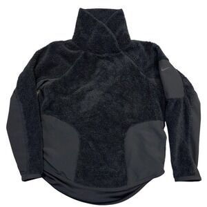 Nike Therma Sherpa Fleece Funnel Neck Pullover Hoodie Black Women's XS